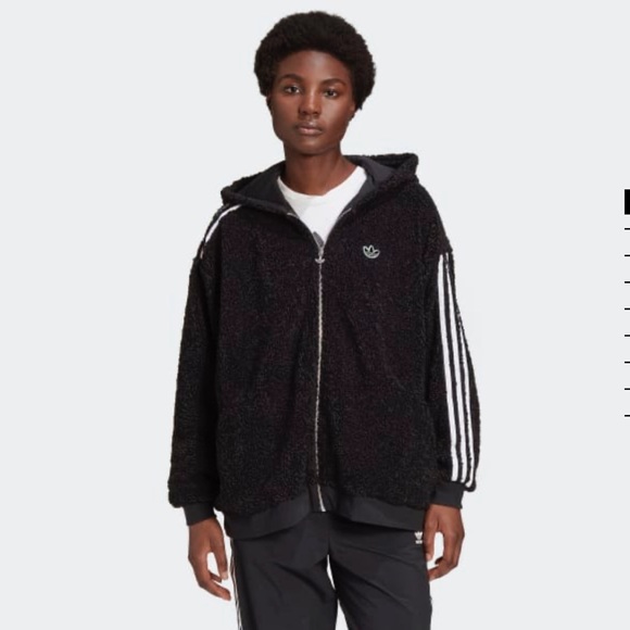 New Adidas Oversized Full Zip Hoodie Jacket - Picture 2 of 7